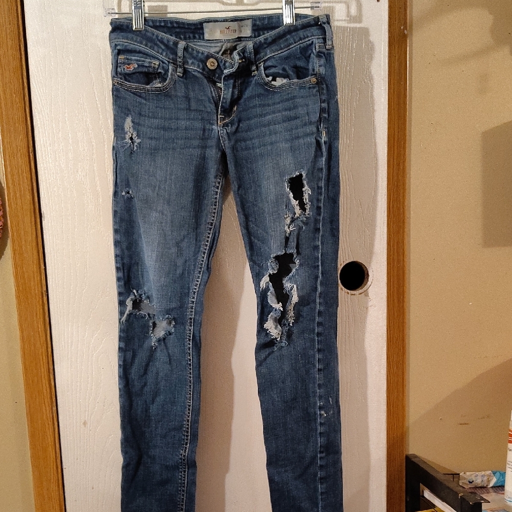 Hollister Ripped Skinny Jeans - Blue